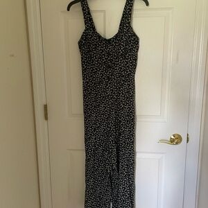 LOFT Black and White Polka Dot Jumpsuit